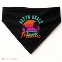 South Beach Miami Retro Florida Usa Souvenir Gift USA-Made Doggie Bandana thumb 0