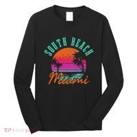 South Beach Miami Retro Florida Usa Souvenir Gift Long Sleeve Shirt thumb 0