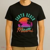 South Beach Miami Retro Florida Usa Souvenir Gift T-Shirt thumb 3