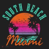 South Beach Miami Retro Florida Usa Souvenir Gift Hat thumb 2