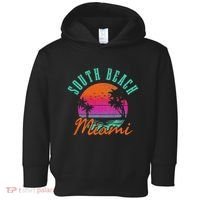 South Beach Miami Retro Florida Usa Souvenir Gift Toddler Hoodie thumb 0