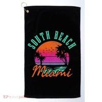 South Beach Miami Retro Florida Usa Souvenir Gift Golf Towel thumb 0