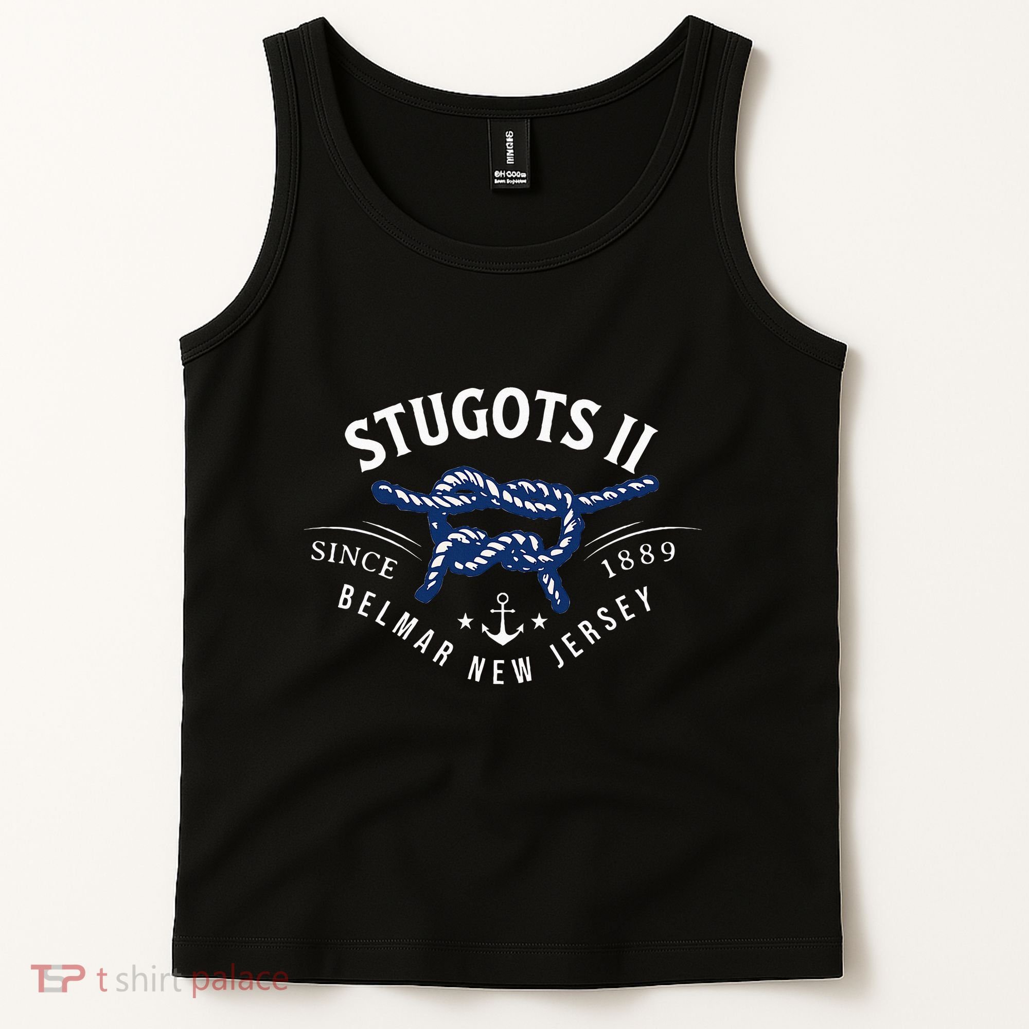 Stugots Belmar Nj Rope Retro Sarcastic Funny Boating Tank Top