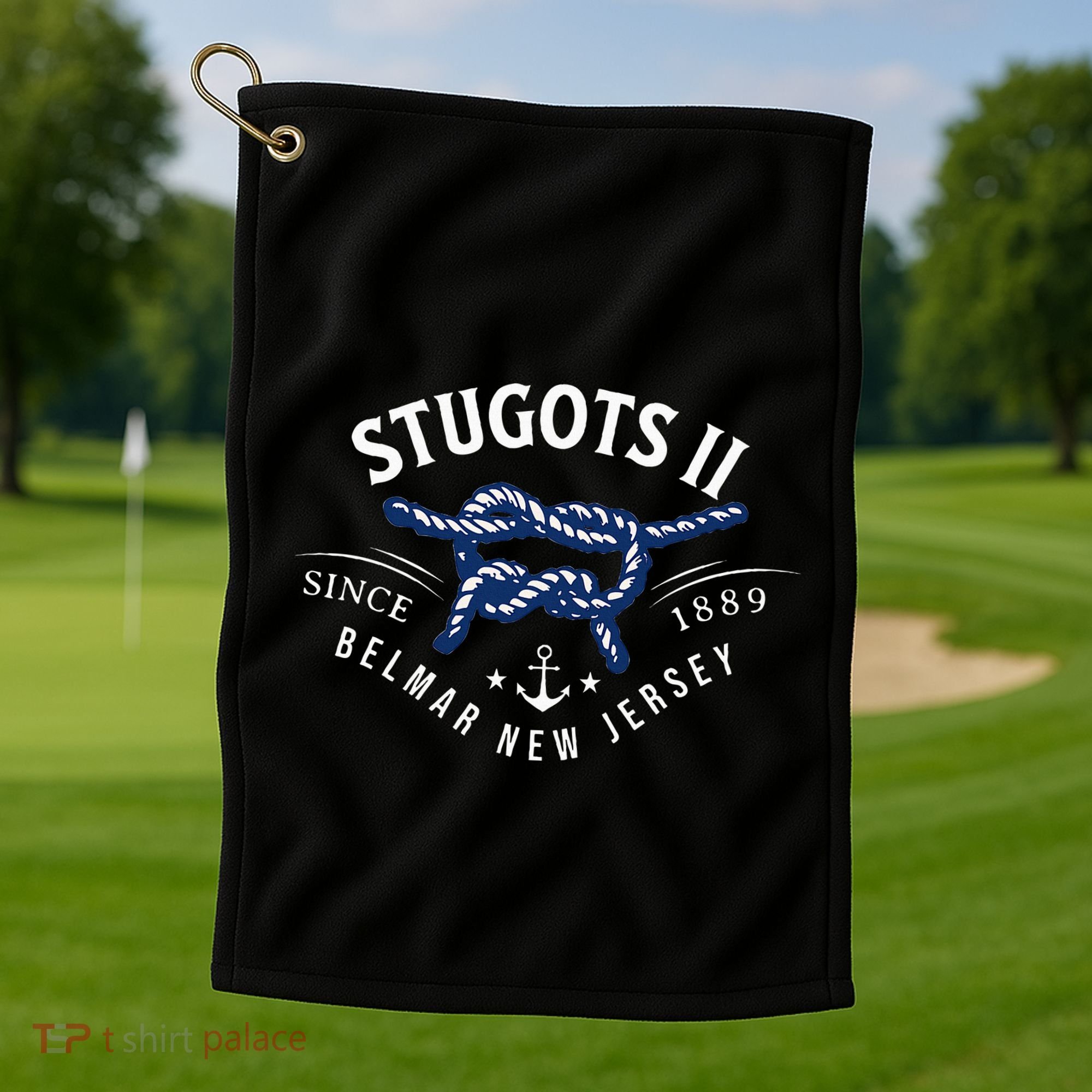 Stugots Belmar Nj Rope Retro Sarcastic Funny Boating Golf Towel
