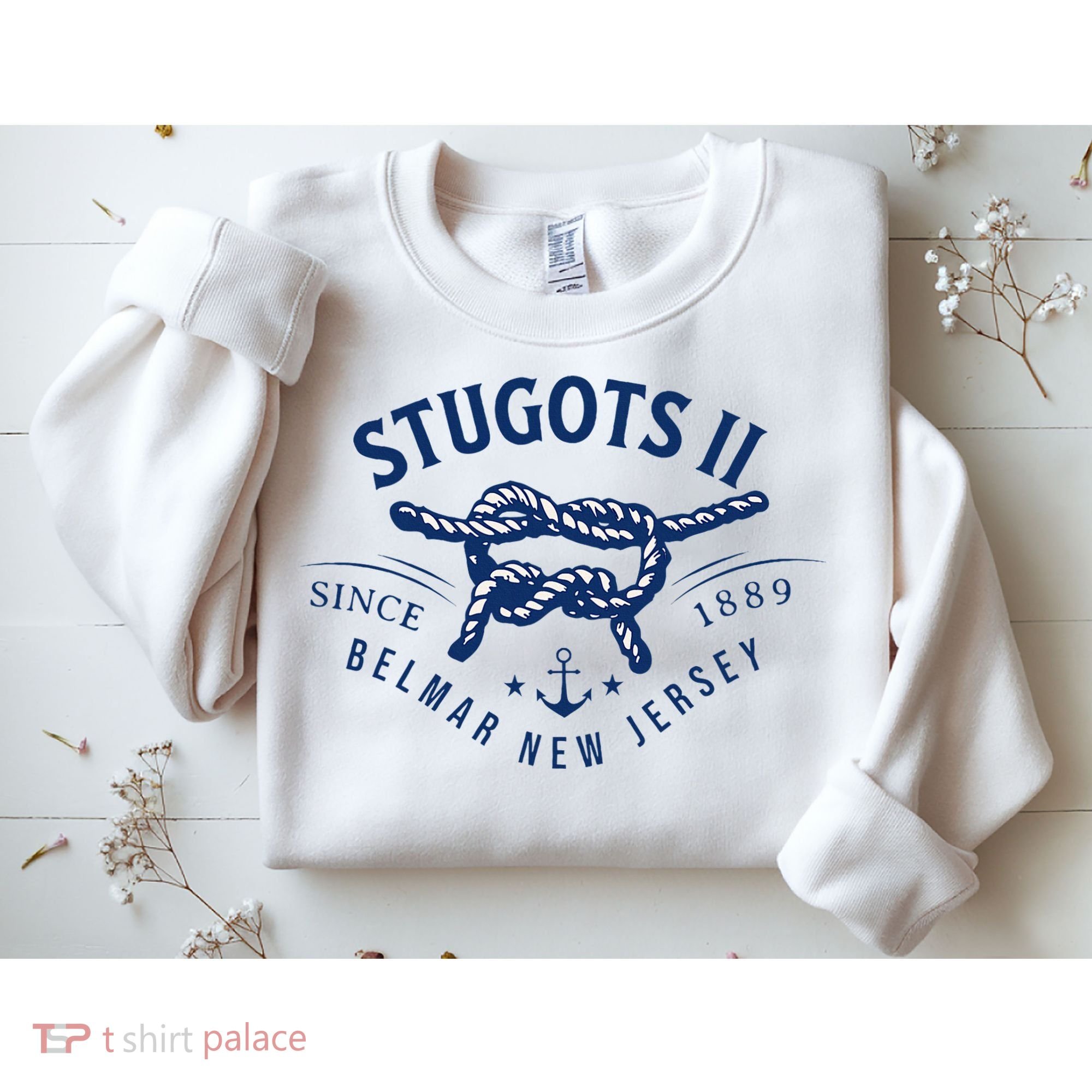 Stugots Belmar Nj Rope Retro Sarcastic Funny Boating Sweatshirt