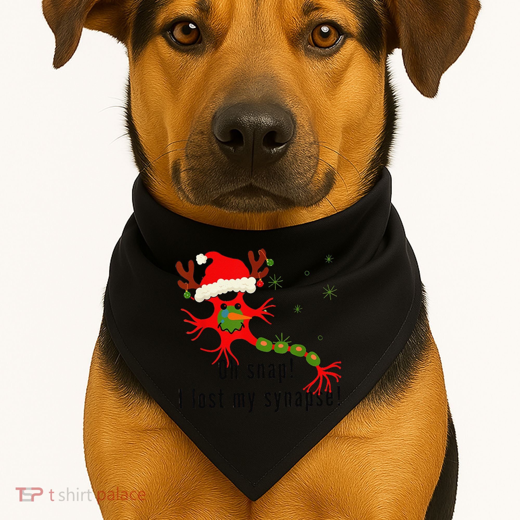Science Brain Neuron Christmas Neurology Science Teacher USA-Made Doggie Bandana