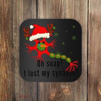 Science Brain Neuron Christmas Neurology Science Teacher Coaster