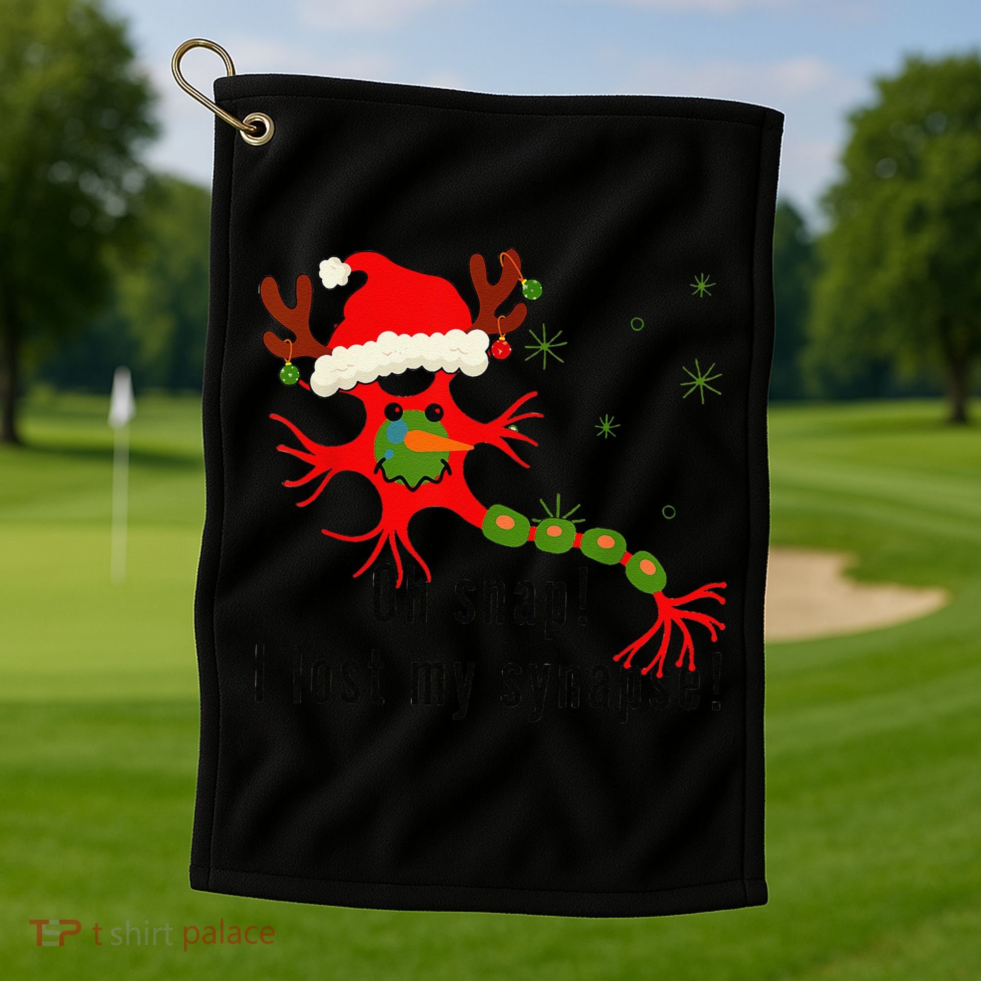 Science Brain Neuron Christmas Neurology Science Teacher Golf Towel
