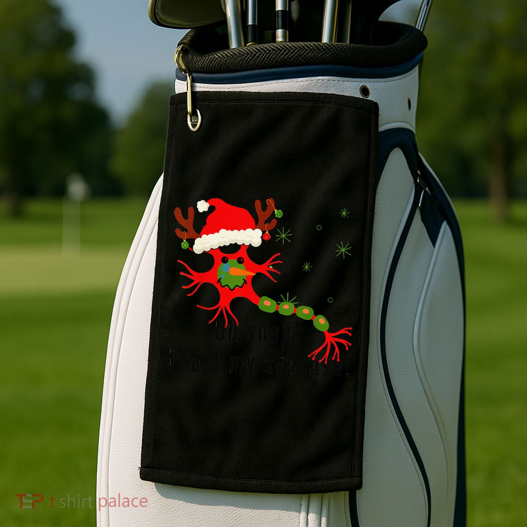 Science Brain Neuron Christmas Neurology Science Teacher Golf Towel