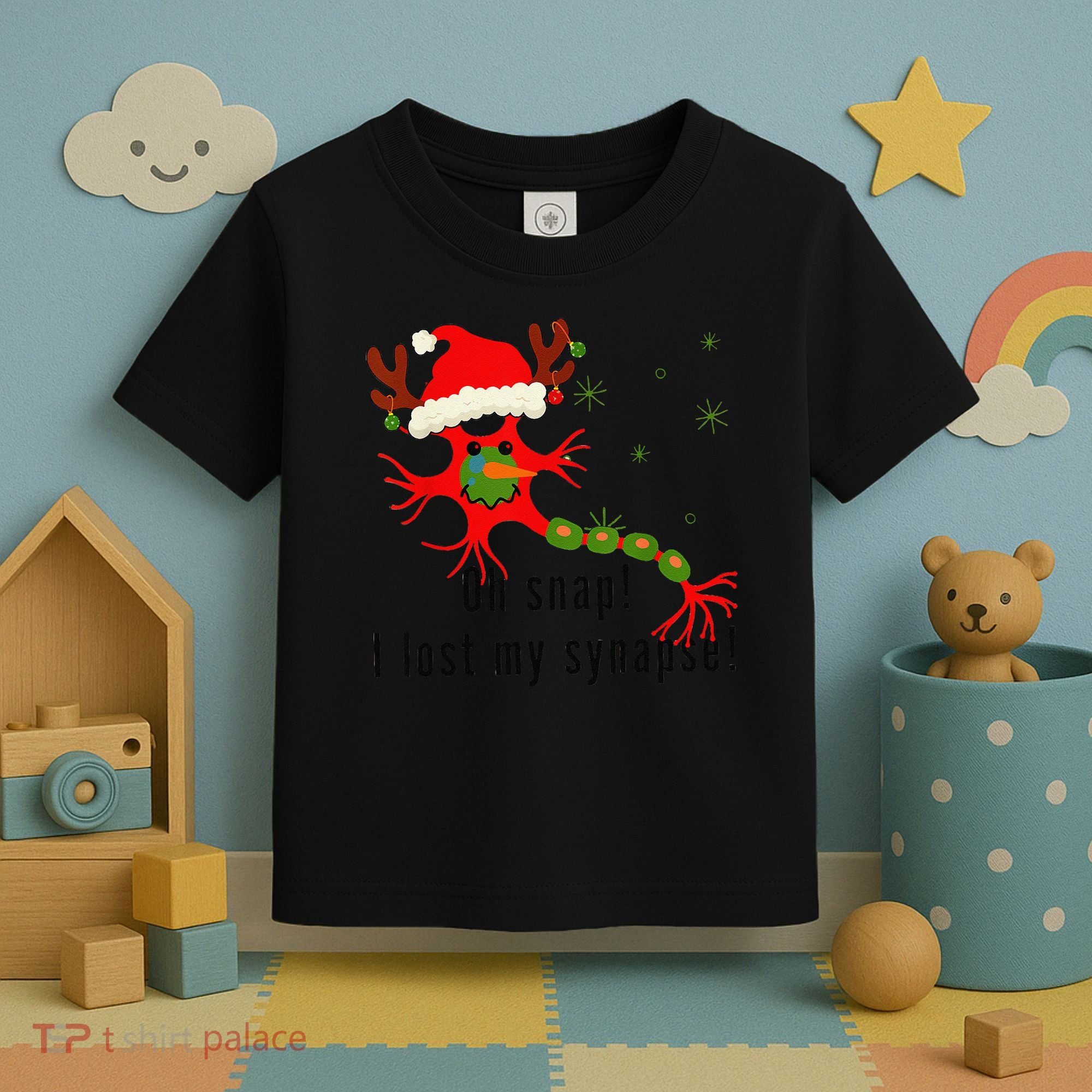 Science Brain Neuron Christmas Neurology Science Teacher Toddler T-Shirt