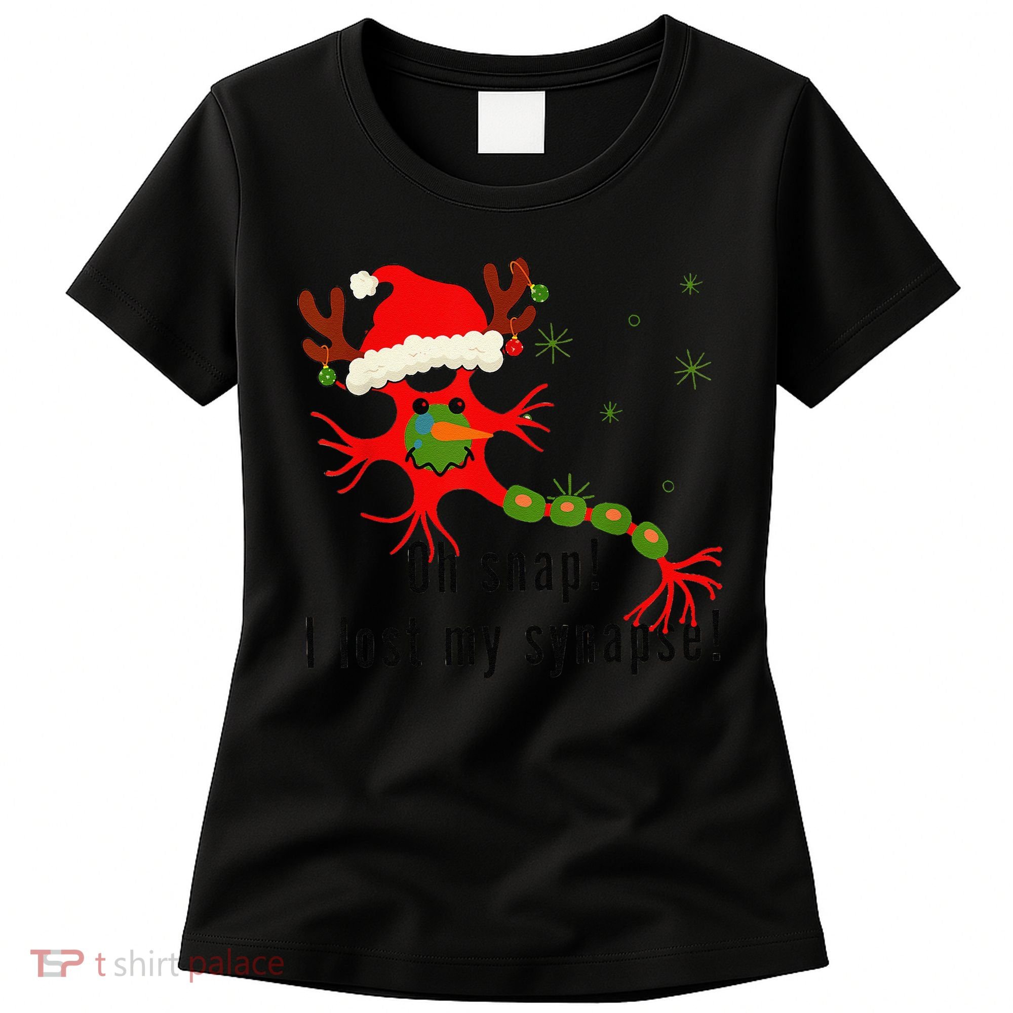 Science Brain Neuron Christmas Neurology Science Teacher Women's T-Shirt