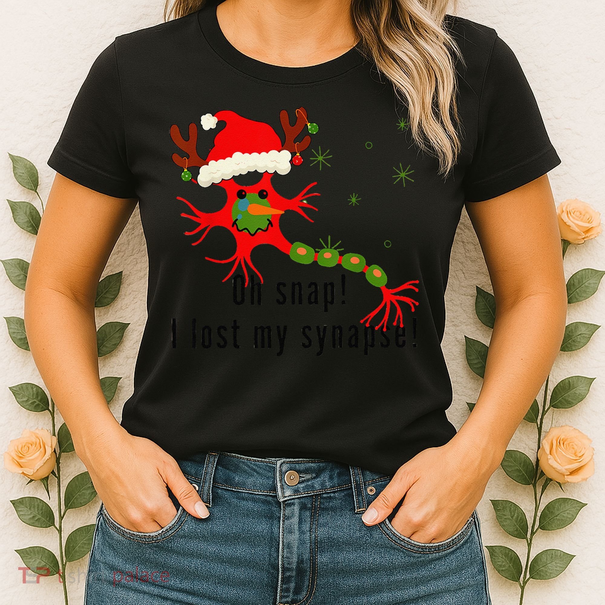 Science Brain Neuron Christmas Neurology Science Teacher Women's T-Shirt