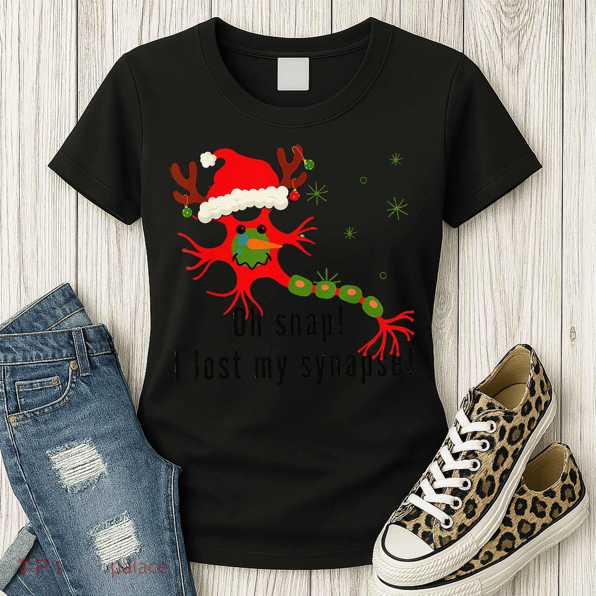 Science Brain Neuron Christmas Neurology Science Teacher Women's T-Shirt