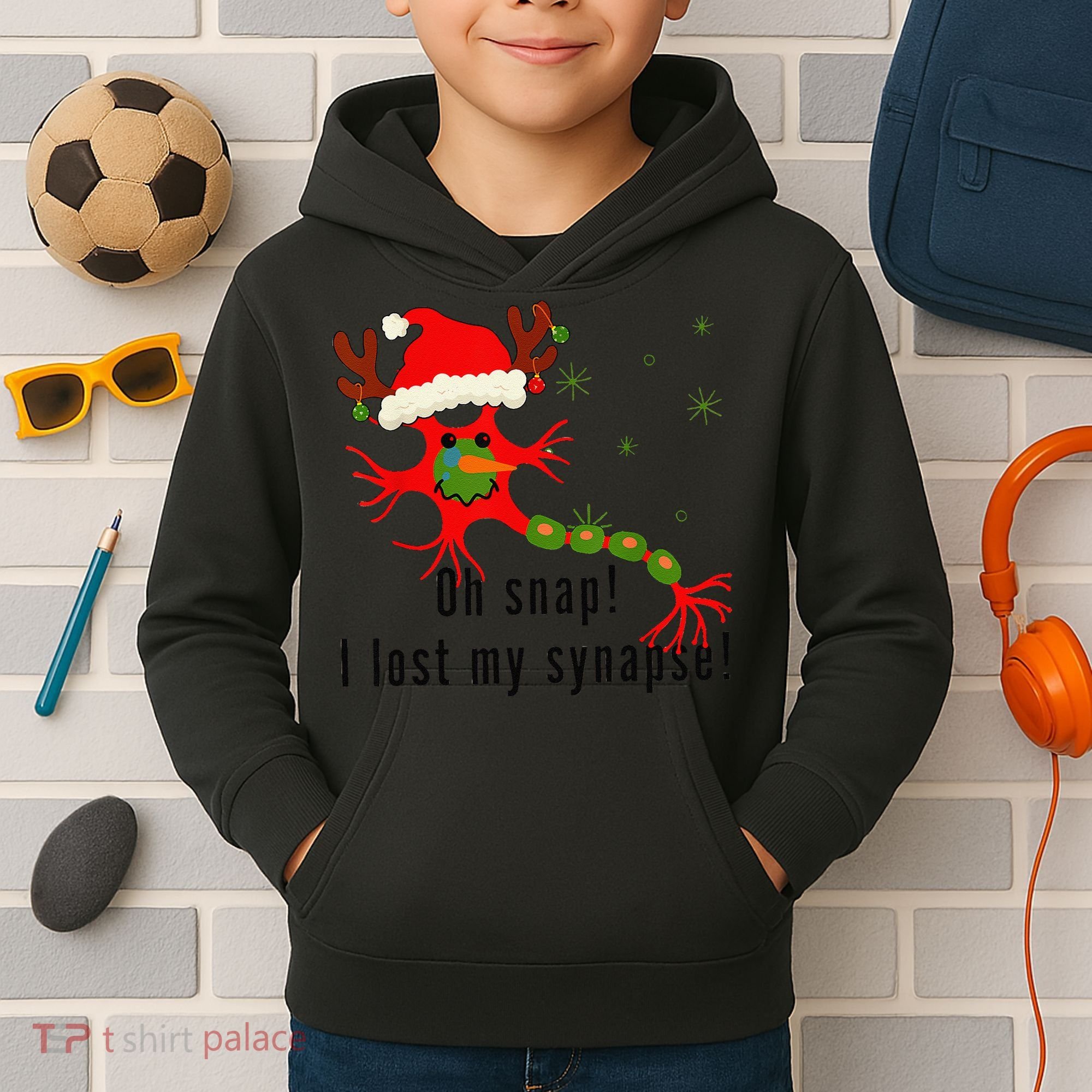 Science Brain Neuron Christmas Neurology Science Teacher Kids Hoodie