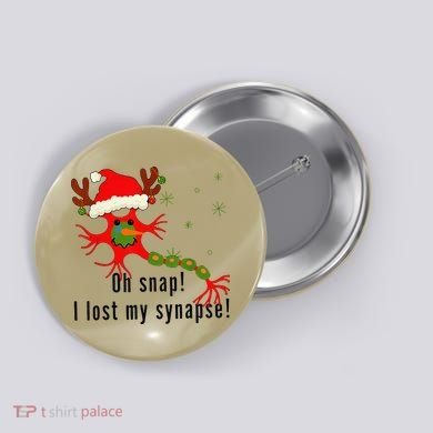 Science Brain Neuron Christmas Neurology Science Teacher Button