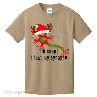 Science Brain Neuron Christmas Neurology Science Teacher Kids T-Shirt