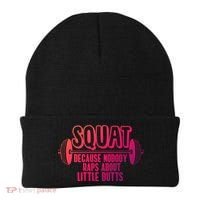 Squat Because Nobody Raps About Little Butts Squat Gym Gift Beanie thumb 0