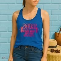 Squat Because Nobody Raps About Little Butts Squat Gym Gift Women's Tank Top thumb 2