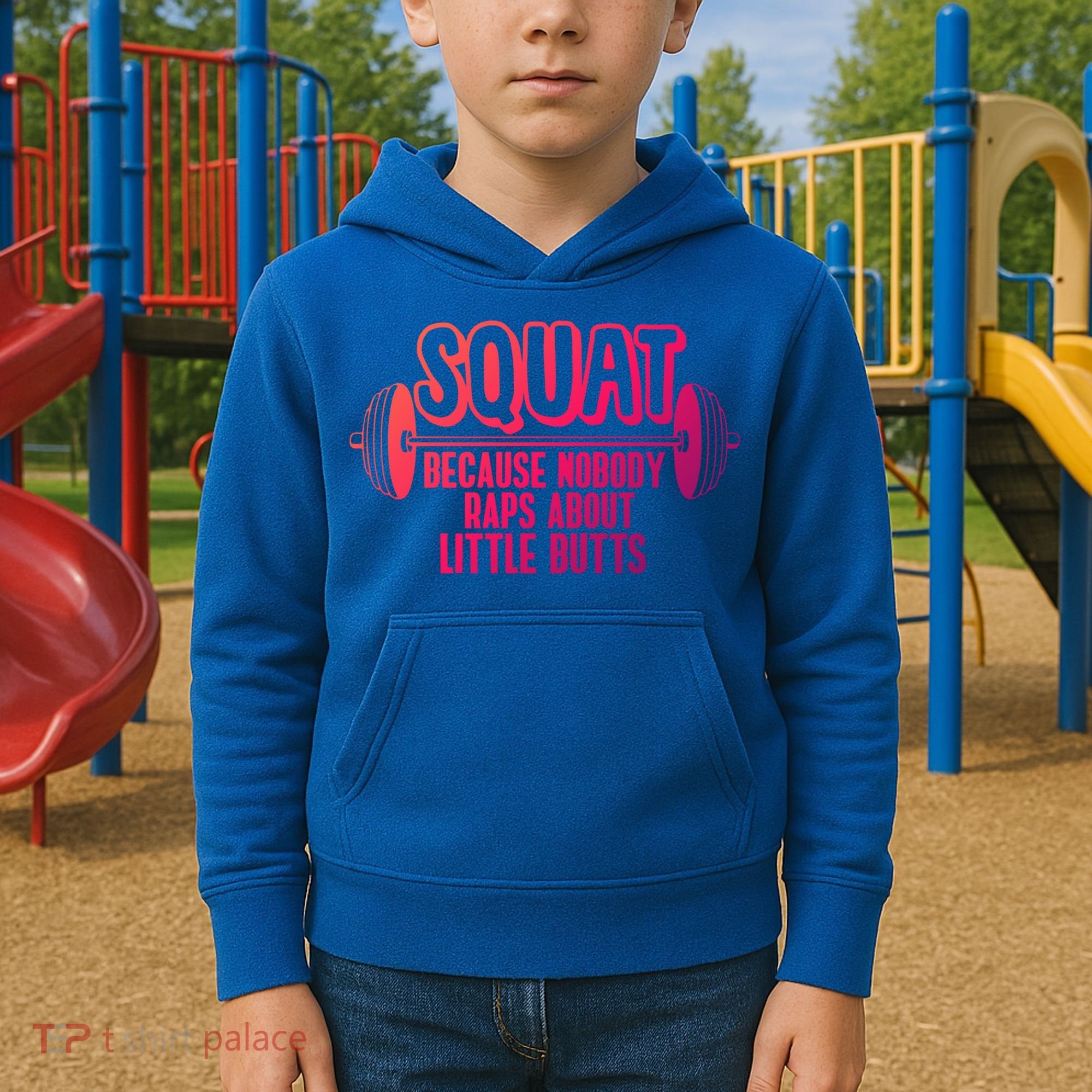 Squat Because Nobody Raps About Little Butts Squat Gym Gift Kids Hoodie