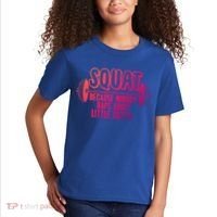 Squat Because Nobody Raps About Little Butts Squat Gym Gift Kids T-Shirt thumb 2