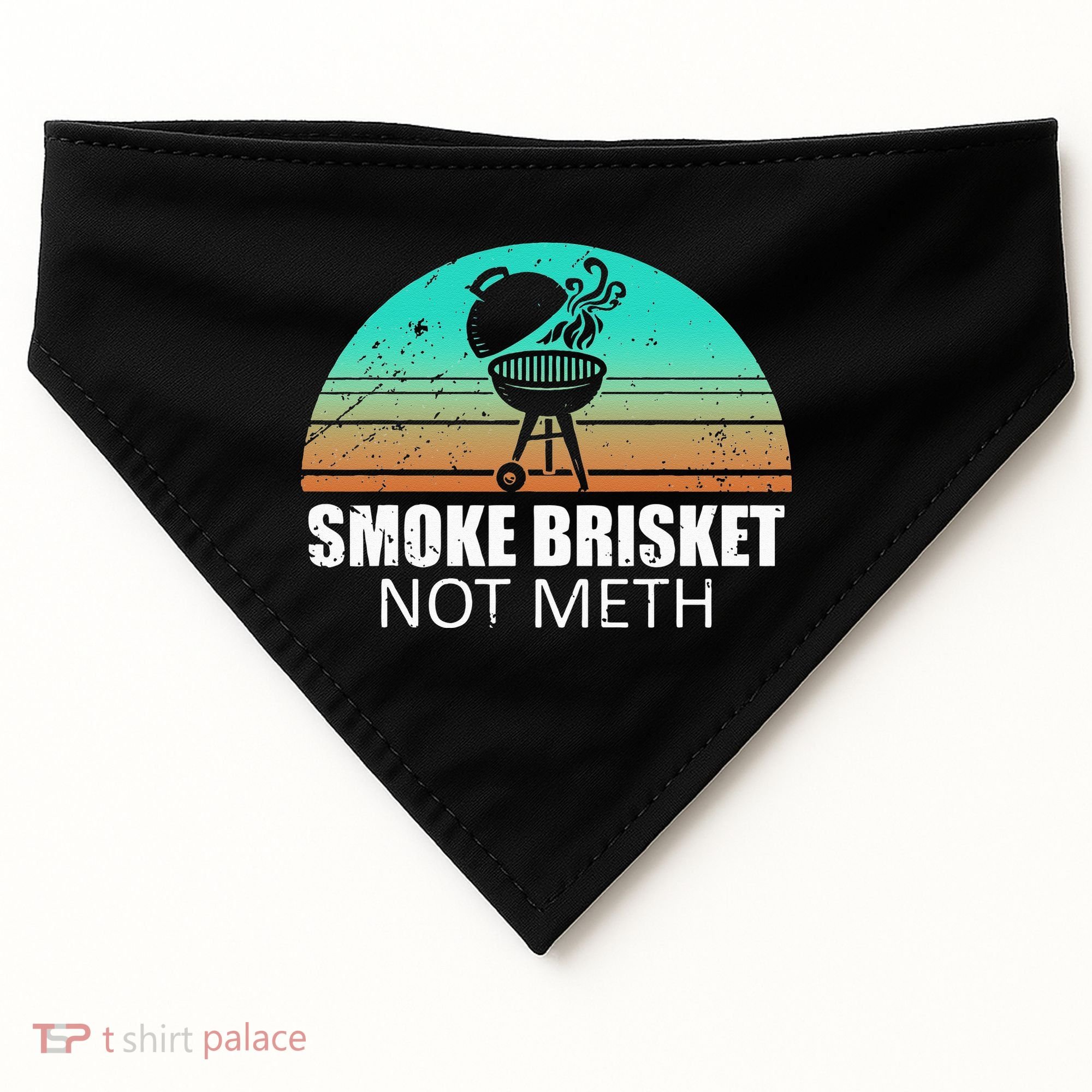 Smoke Brisket Not Mesh Crack Grilling Smoking Father USA-Made Doggie Bandana