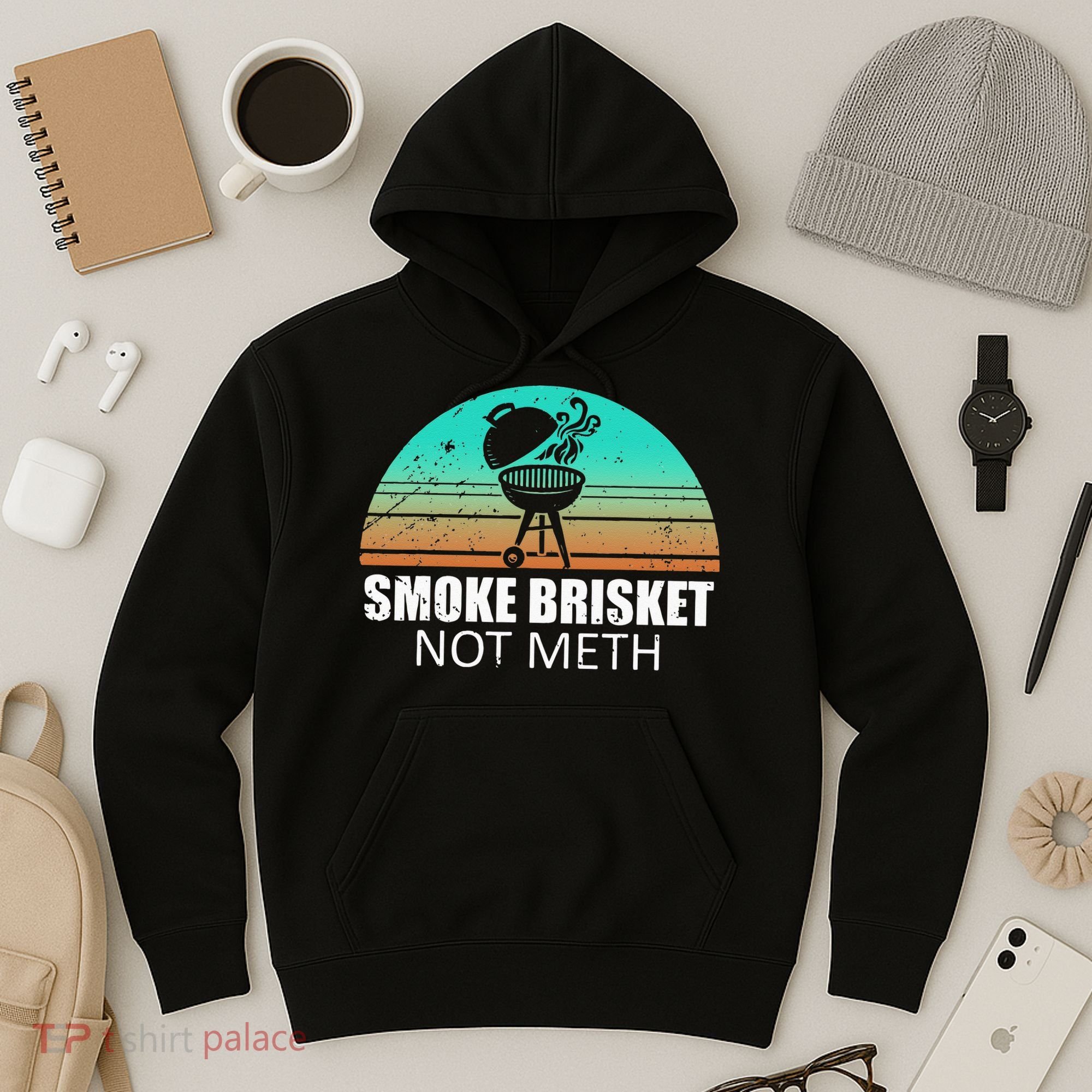 Smoke Brisket Not Mesh Crack Grilling Smoking Father Hoodie