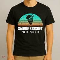 Smoke Brisket Not Mesh Crack Grilling Smoking Father T-Shirt thumb 3