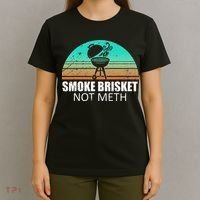 Smoke Brisket Not Mesh Crack Grilling Smoking Father T-Shirt thumb 4