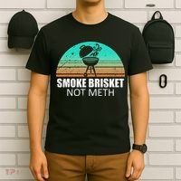 Smoke Brisket Not Mesh Crack Grilling Smoking Father T-Shirt thumb 6