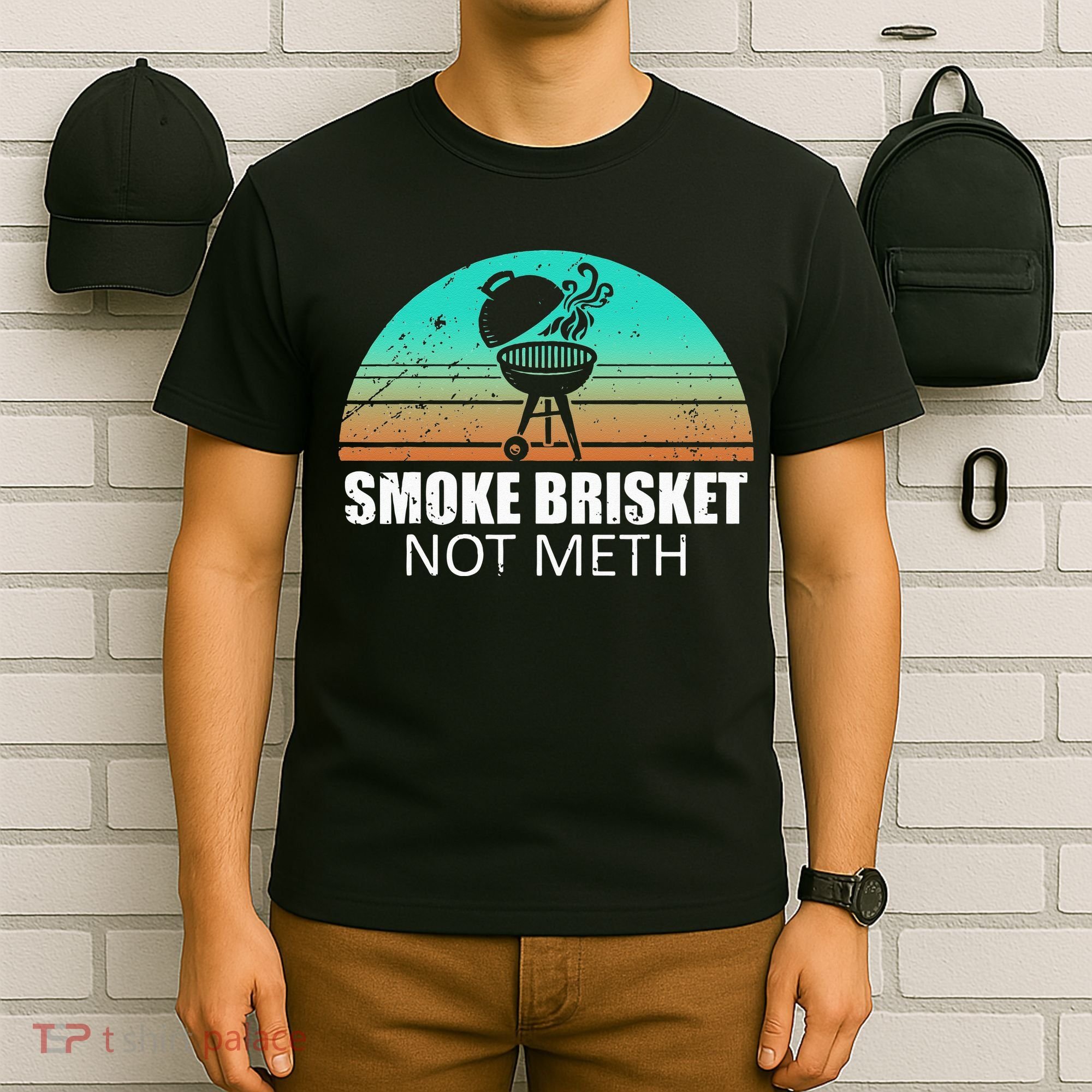 Smoke Brisket Not Mesh Crack Grilling Smoking Father T-Shirt