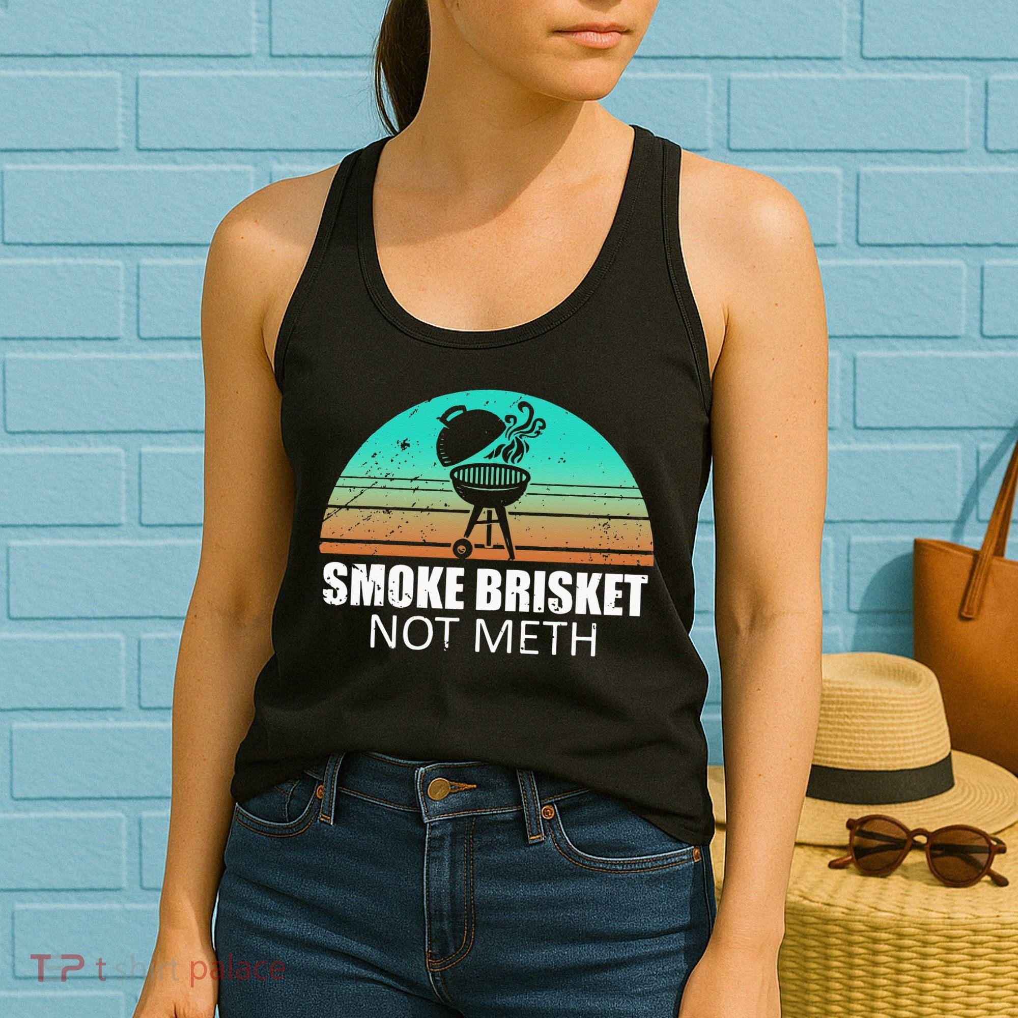 Smoke Brisket Not Mesh Crack Grilling Smoking Father Women's Tank Top