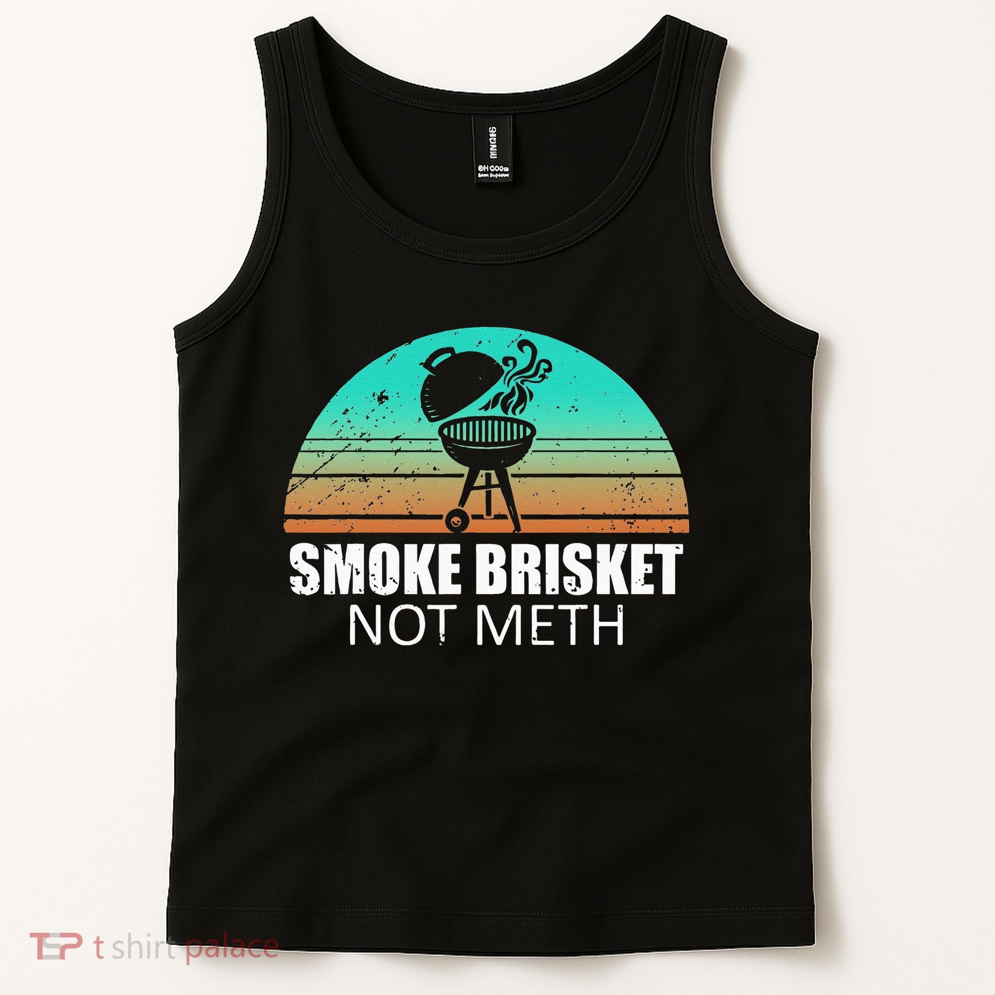 Smoke Brisket Not Mesh Crack Grilling Smoking Father Tank Top