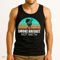 Smoke Brisket Not Mesh Crack Grilling Smoking Father Tank Top thumb 3