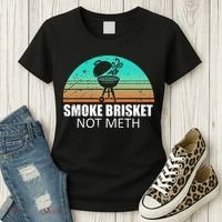 Smoke Brisket Not Mesh Crack Grilling Smoking Father Women's T-Shirt thumb 3