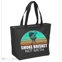 Smoke Brisket Not Mesh Crack Grilling Smoking Father Tote Bag thumb 2