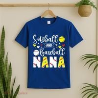 Softball Baseball Nana Grandma Baseball Softball Nana Gift T-Shirt thumb 2