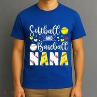 Softball Baseball Nana Grandma Baseball Softball Nana Gift T-Shirt thumb 3