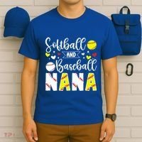 Softball Baseball Nana Grandma Baseball Softball Nana Gift T-Shirt thumb 6