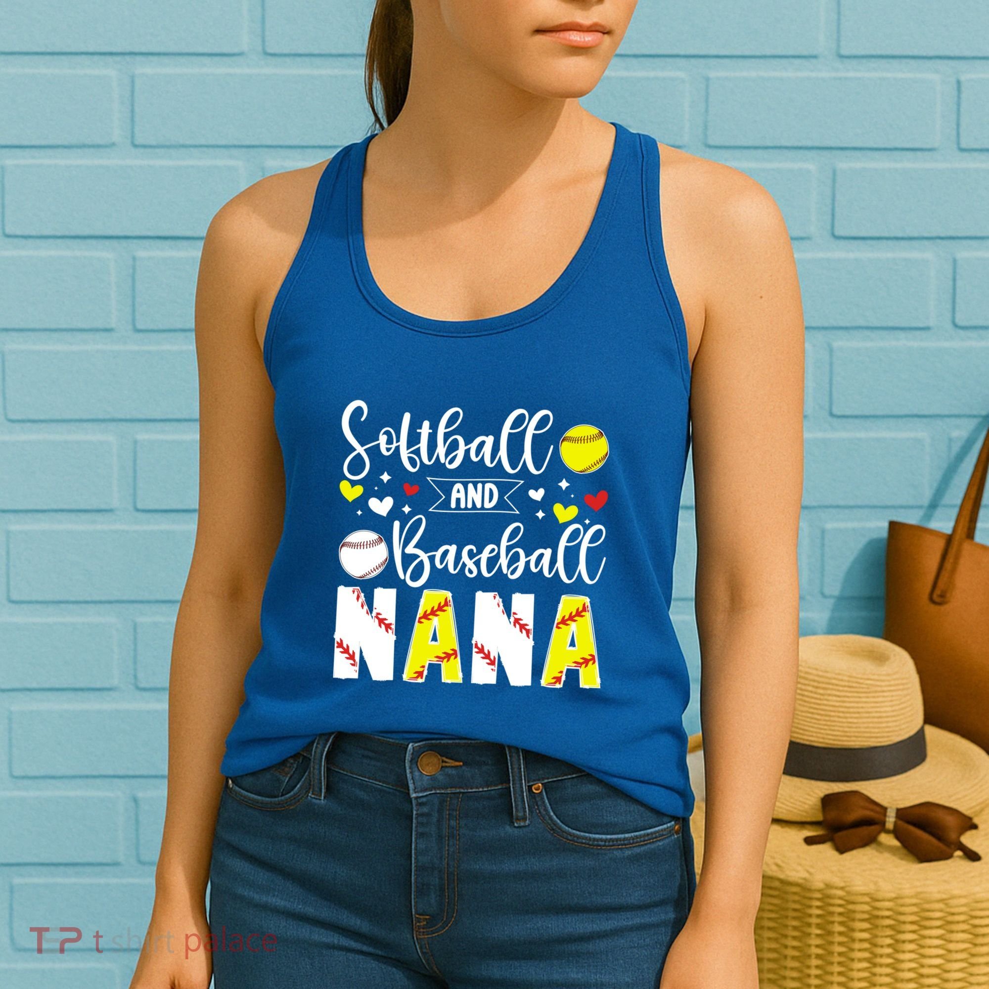 Softball Baseball Nana Grandma Baseball Softball Nana Gift Women's Tank Top