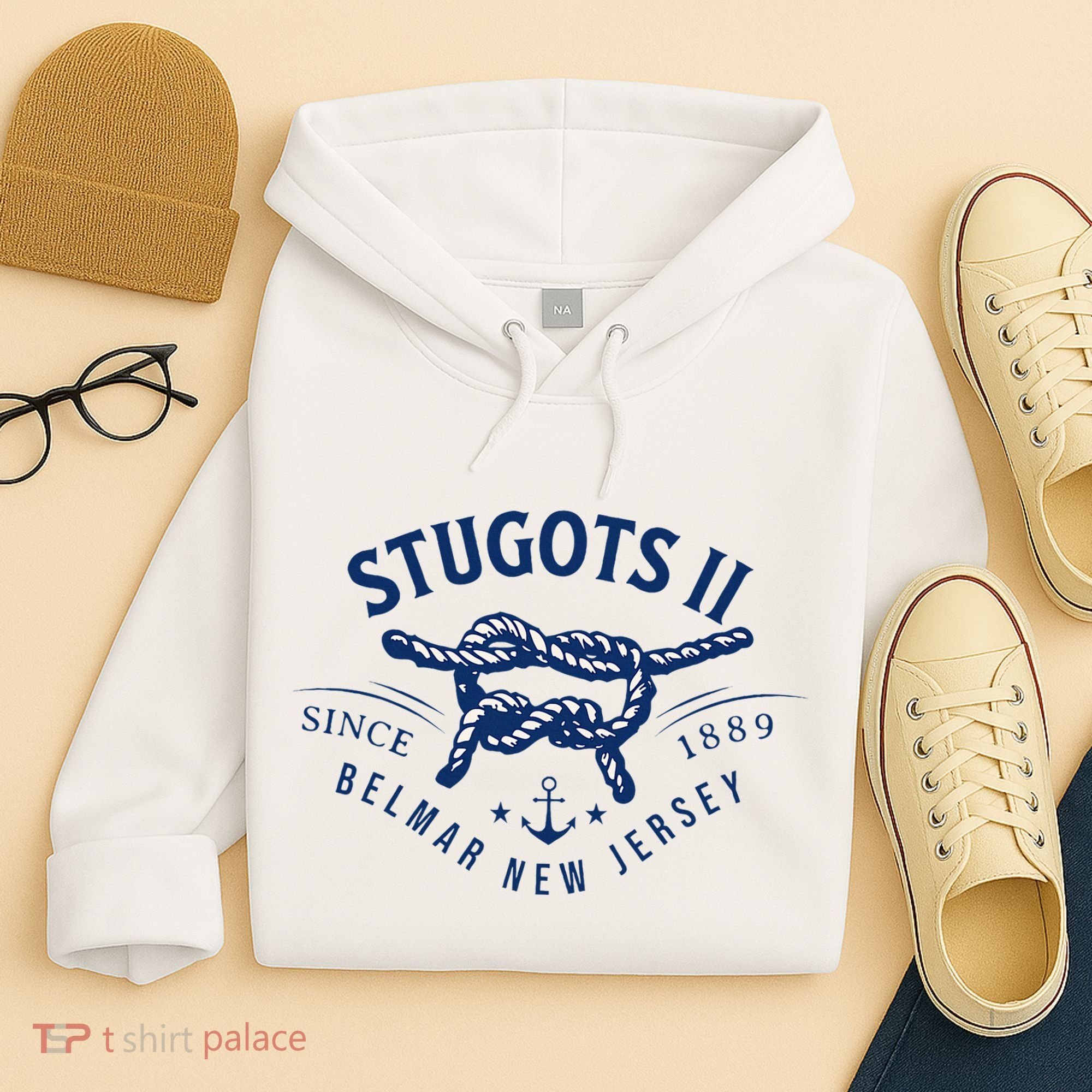 Stugots Belmar Nj Anchor Distressed Sarcastic Boating Hoodie