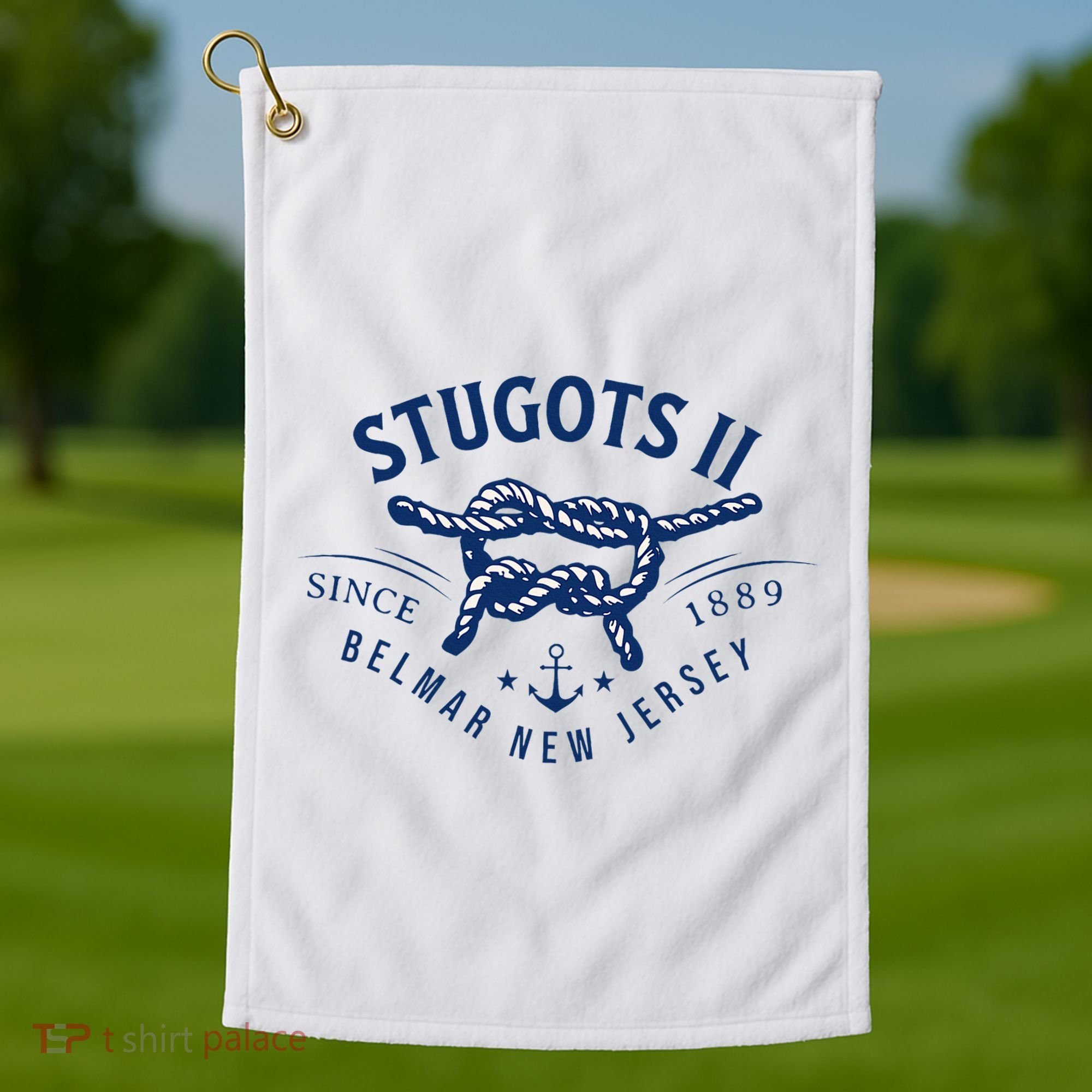 Stugots Belmar Nj Anchor Distressed Sarcastic Boating Golf Towel