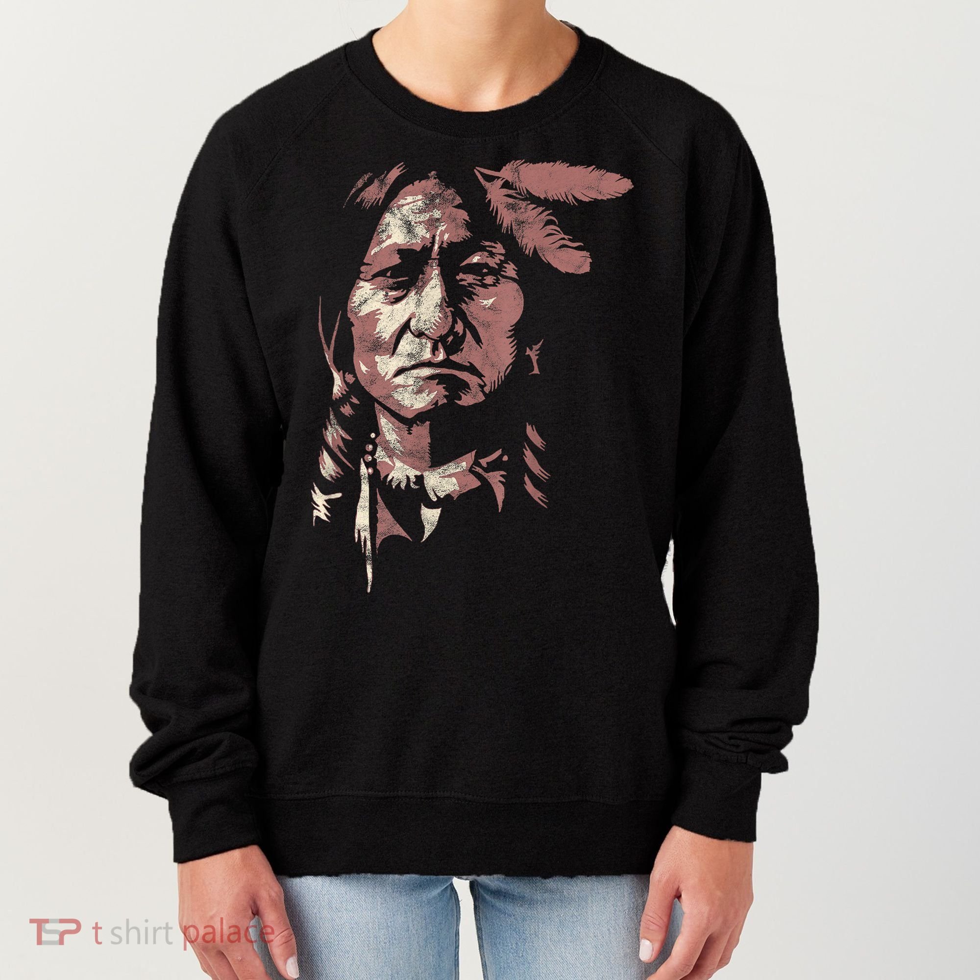 Sitting Bull Native American Chief Indian Warrior Women's Sweatshirt