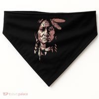 Sitting Bull Native American Chief Indian Warrior USA-Made Doggie Bandana thumb 0