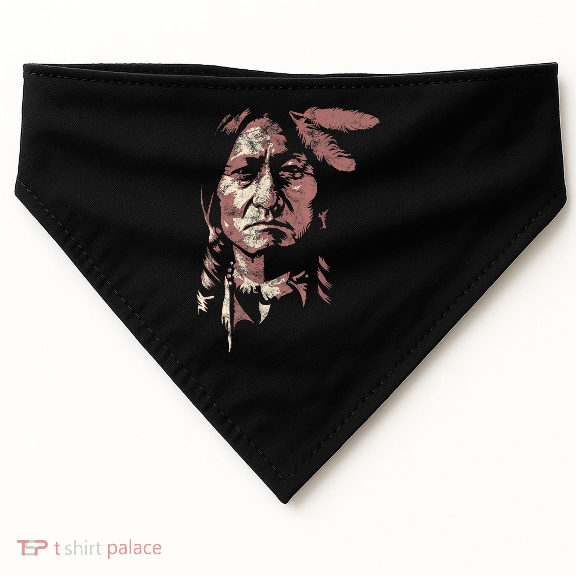 Sitting Bull Native American Chief Indian Warrior USA-Made Doggie Bandana