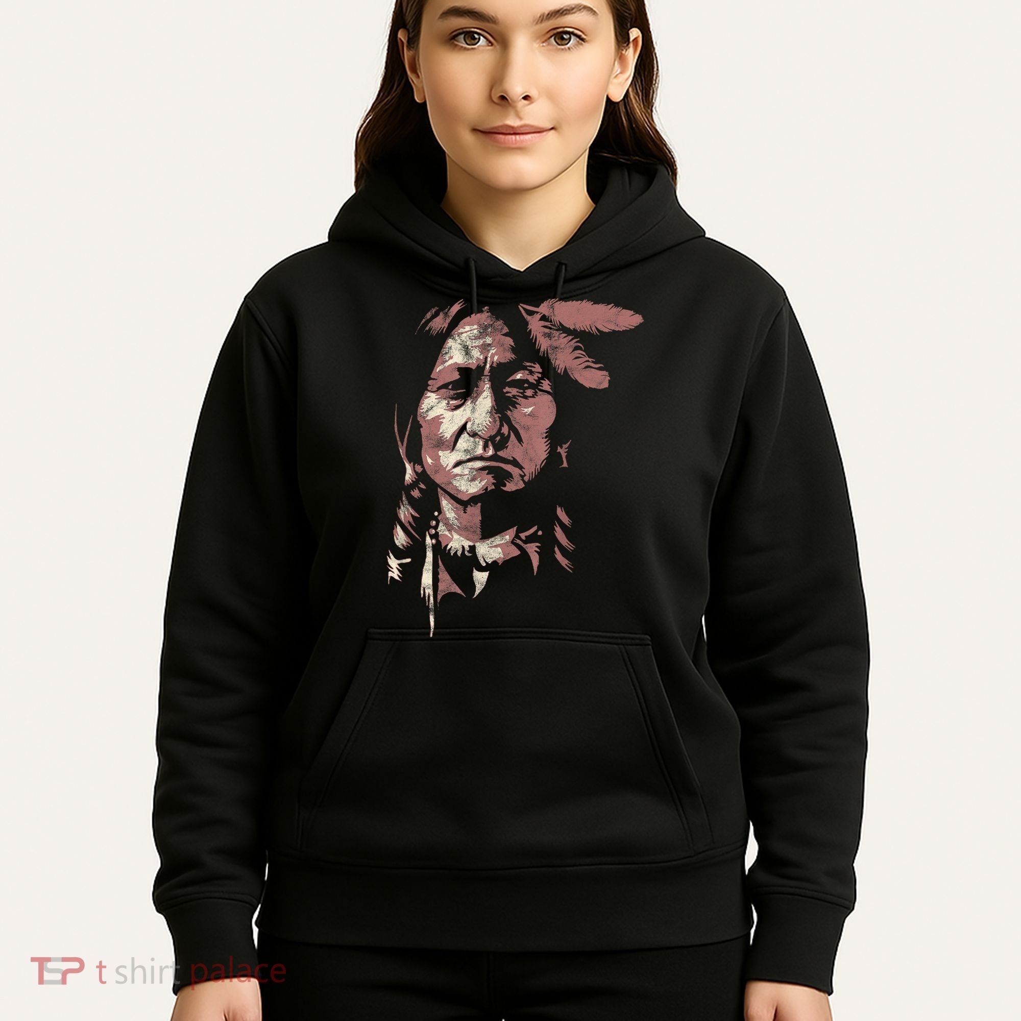 Sitting Bull Native American Chief Indian Warrior Hoodie