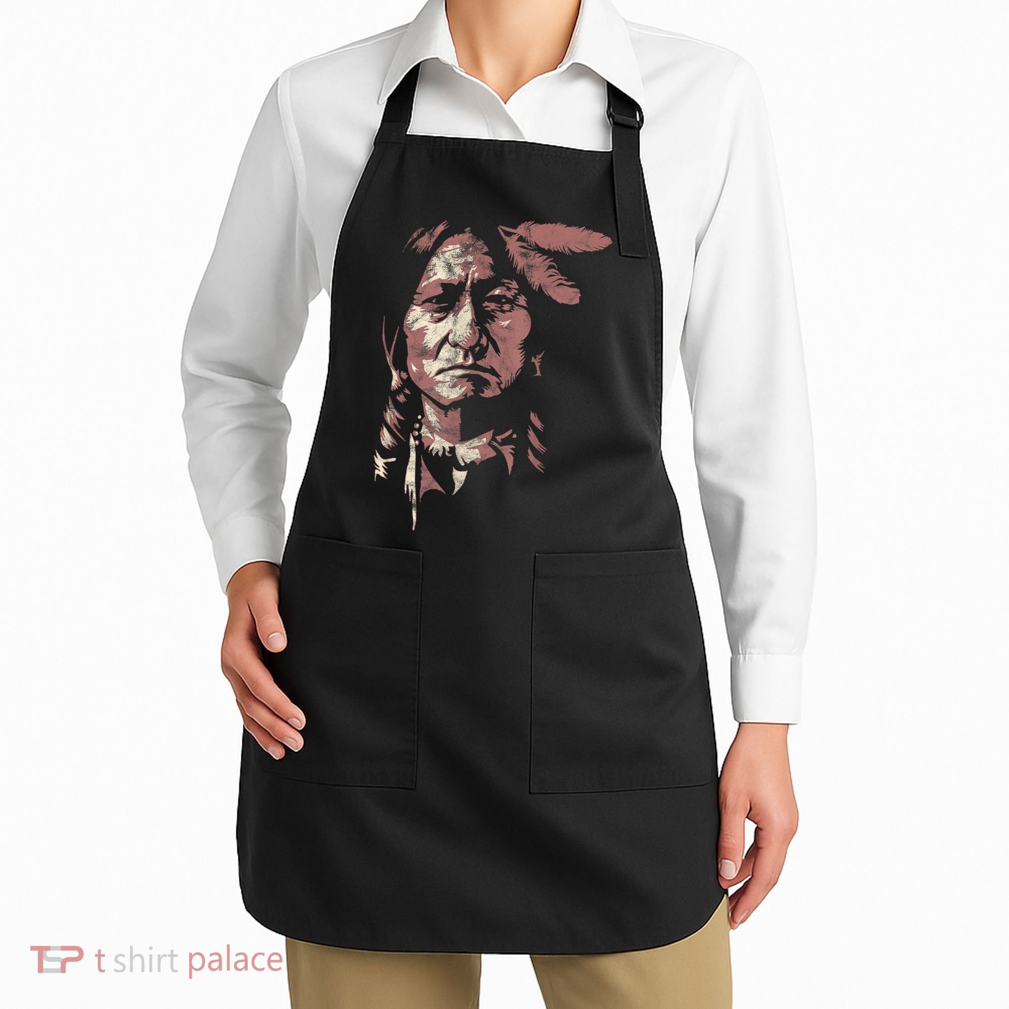 Sitting Bull Native American Chief Indian Warrior Apron