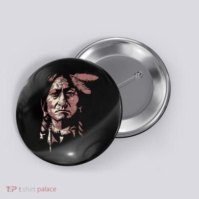 Sitting Bull Native American Chief Indian Warrior Button