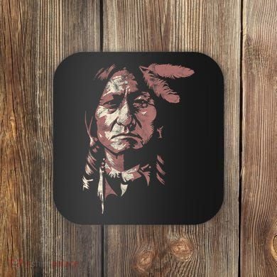 Sitting Bull Native American Chief Indian Warrior Coaster
