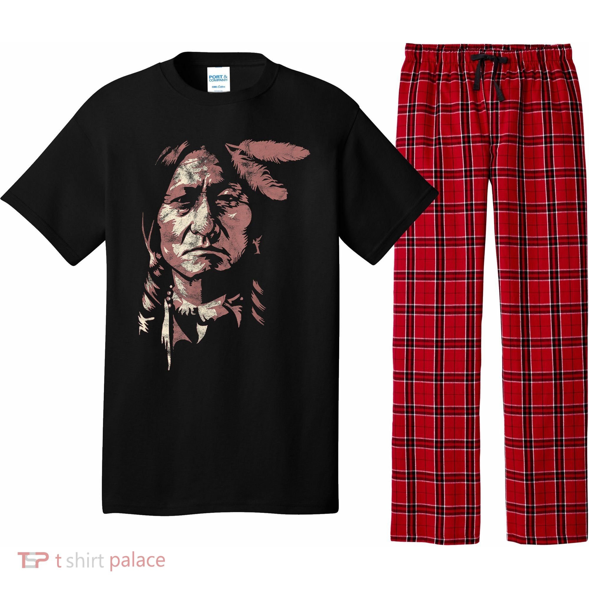 Sitting Bull Native American Chief Indian Warrior Pajama Set