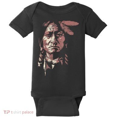 Sitting Bull Native American Chief Indian Warrior Baby Bodysuit